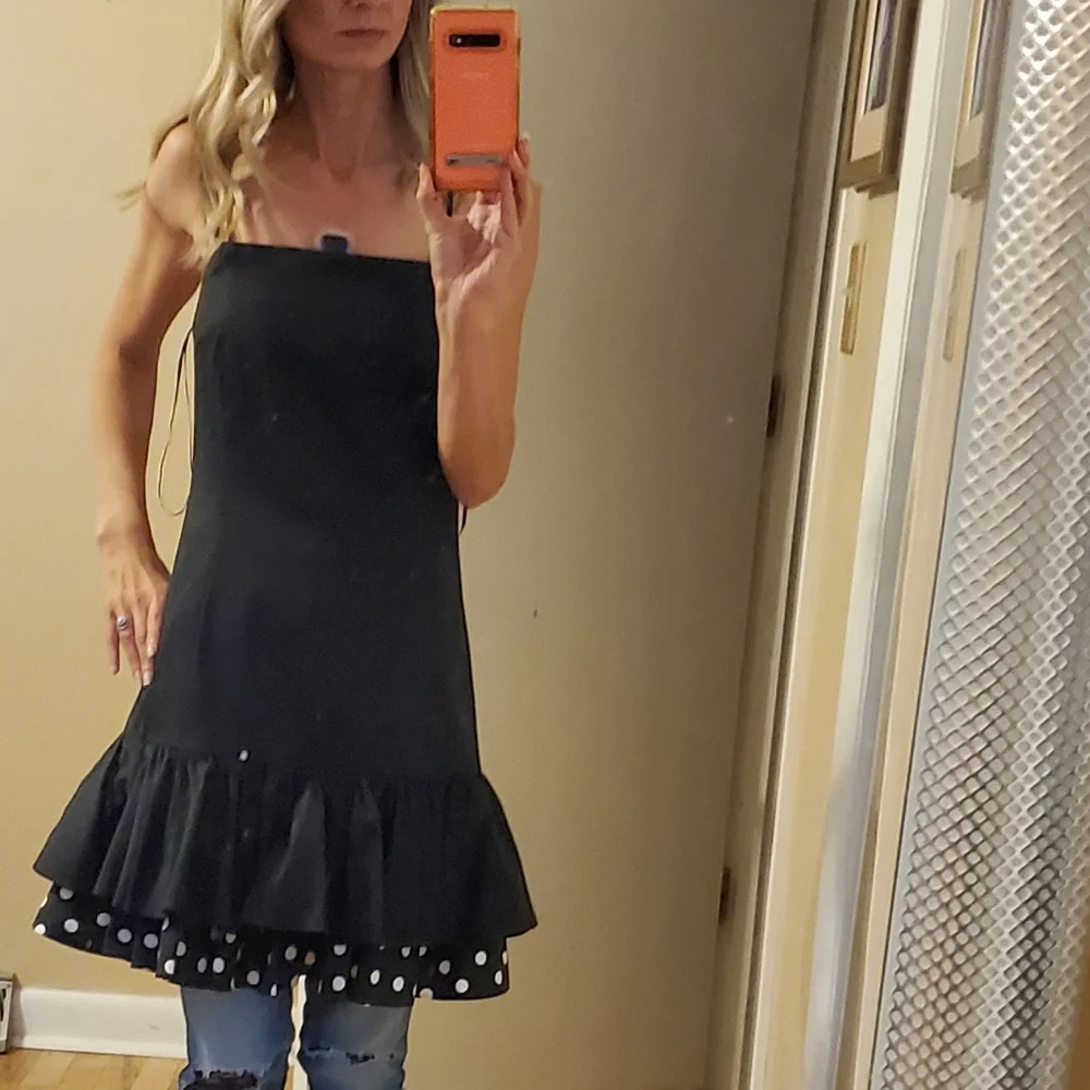 J. CREW FAILLE DRESS black and white polka dots